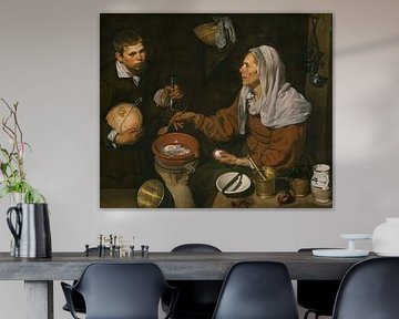 Diego Velazquez, une vieille femme cuisinant des œufs