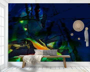 Koi Karpfen schwimmen tief