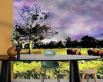 Englische Wiese mit Kühen