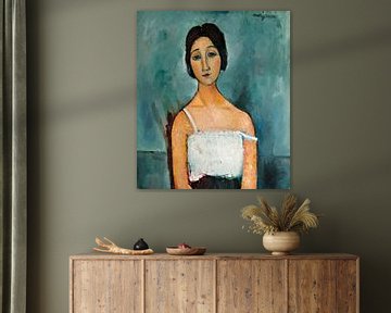 Christina par Amedeo Modigliani. Portrait d'une jeune femme. sur Dina Dankers