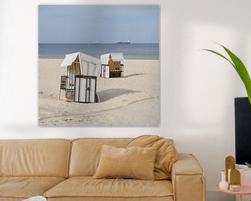 Strandkörbe am Strand der Ostsee auf der Insel Usedom bei Ahlbeck