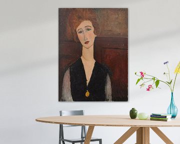 Amedeo Modigliani's Portret van een vrouw (ca. 1917-1918) van Dina Dankers