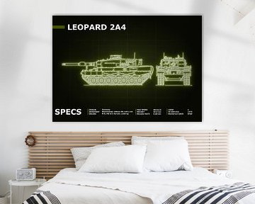 Leopard 2A4 Tank Blueprint Neon van Maldure -