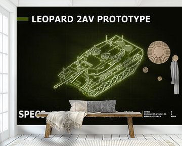 Leopard 2AV Prototyp Panzer Blaupause Neon (Austere Version) von Maldure -