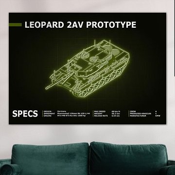 Leopard 2AV Prototyp Panzer Blaupause Neon (Austere Version)