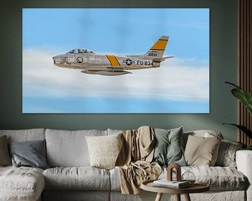 Flyby North American F-86F Sabre "Jolley Roger". van Jaap van den Berg