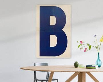 Vintage blue letter B. Retro typography. by Dina Dankers