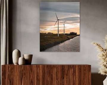 Windmills Waalwijk Sunset by Zwoele Plaatjes