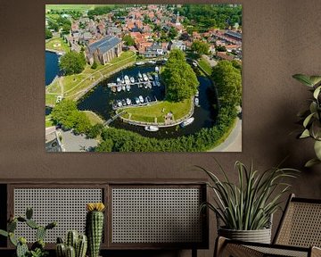 Vollenhove luchtfoto tijdens de zomer in Nederland van Sjoerd van der Wal Fotografie