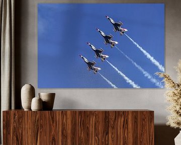 Line abreast formation U.S. Air Force Thunderbirds. by Jaap van den Berg