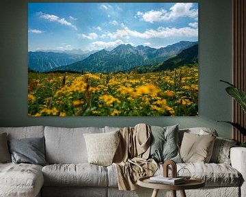 Bloemrijk uitzicht op de Allgäuer Alpen vanaf de Fellhorn