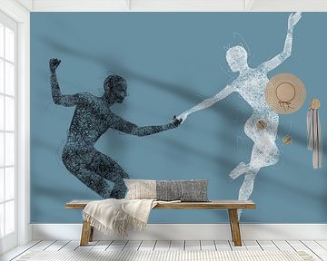 Gekrabbelde dansers met plezier