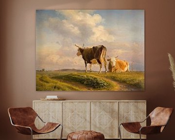 Two Cows in an Open Field, Johan Thomas Lundbye