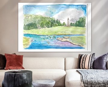 Puur Ierse Wicklow Mountains Glendalough met beekje