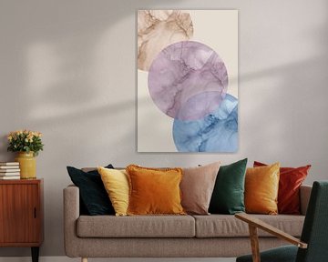 Collage van aquarel vormen met marmerlook van Studio Allee