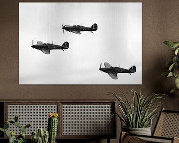 Hawker Hurricane en noir et blanc