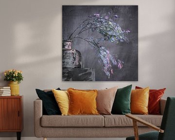 Stilleven met Berkentak 3. Digital Art. Schilderij. Nieuw landelijk. van Alie Ekkelenkamp