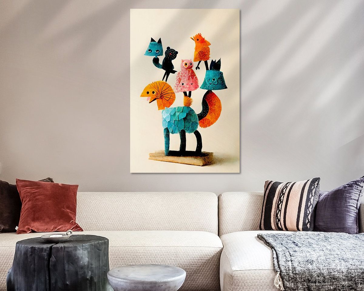 Voorbeeld van het werk in een kamer