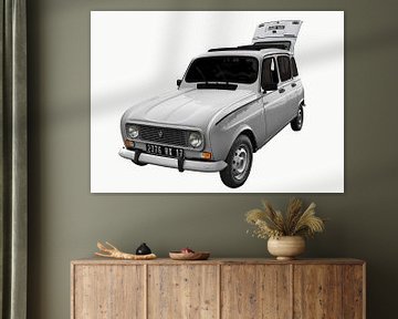 Renault R4 Poster en blanc pur