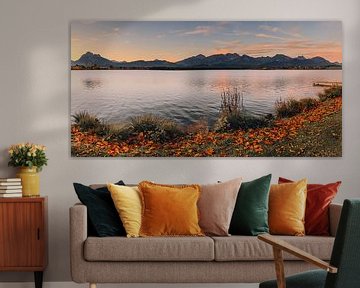 Panoramic photo of the Hopfensee lake, Bavaria by Henk Meijer Photography