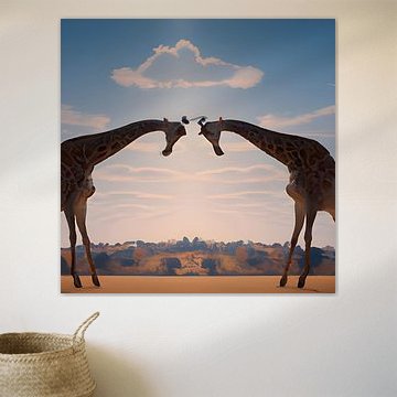 Giraffen Liefde Landschap