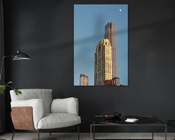 Manhattan Flatgebouwen met maan van Snellink Photos