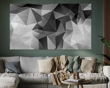 Abstracte geometrie. Driehoeken in zwart en wit. van Dina Dankers