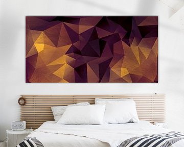 Abstract geometry. Triangles in gold, copper, purple and brown. by Dina Dankers