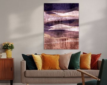 Scandinavian landscape on gold by Mad Dog Art