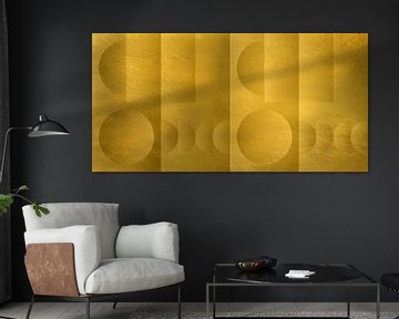 Abstract geometric shapes in gold. Retro geometry nr. 1 by Dina Dankers