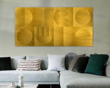 Abstract geometric shapes in gold. Retro geometry nr. 5 by Dina Dankers