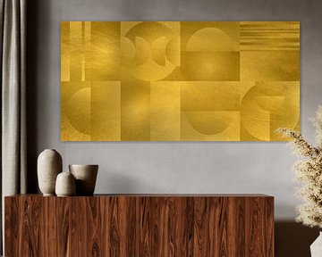 Abstract geometric shapes in gold. Retro geometry nr. 6 by Dina Dankers