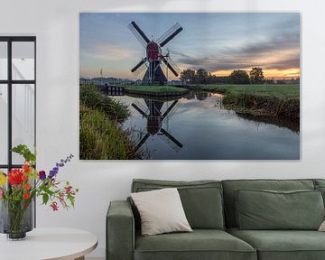 Windmühle des Polders Buitenweg Oud-Zuilen bei Utrecht von Russcher Tekst & Beeld