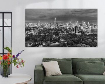 Rotterdam skyline at night in black and white by Teuni's Dreams of Reality