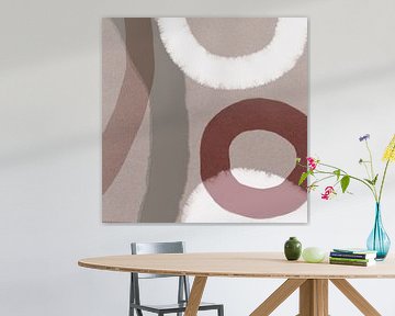 Vultus bonus. Modern abstract organic geometry in beige, brown and green. by Dina Dankers