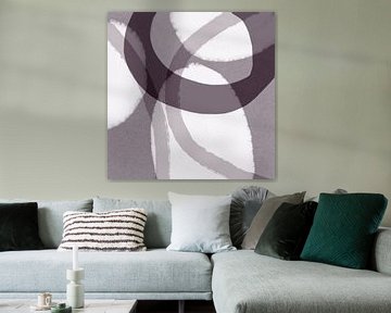 Vanitas. Moderne abstracte organische geometrie in taupe en wit. van Dina Dankers