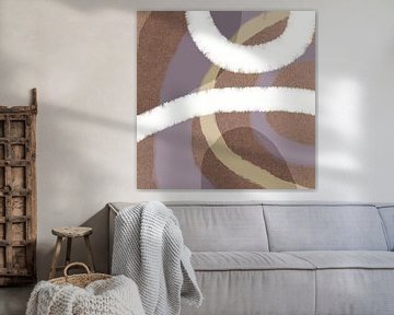 Unditas. Modern abstract organic geometry in beige and purple. by Dina Dankers
