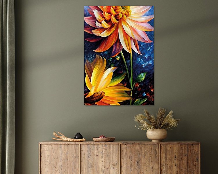 Voorbeeld van het werk in een kamer