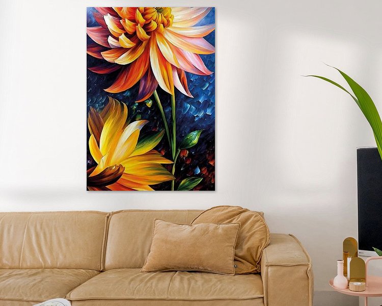 Voorbeeld van het werk in een kamer