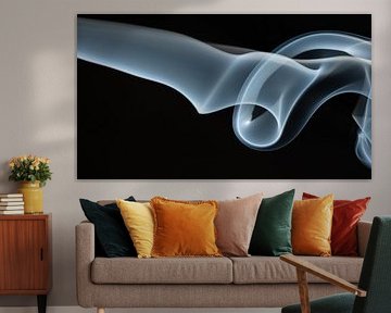 16x9 landscape image of grey white smoke on a black background by Erik Tisson