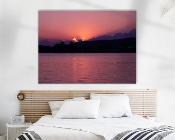 Sunset with pink glow