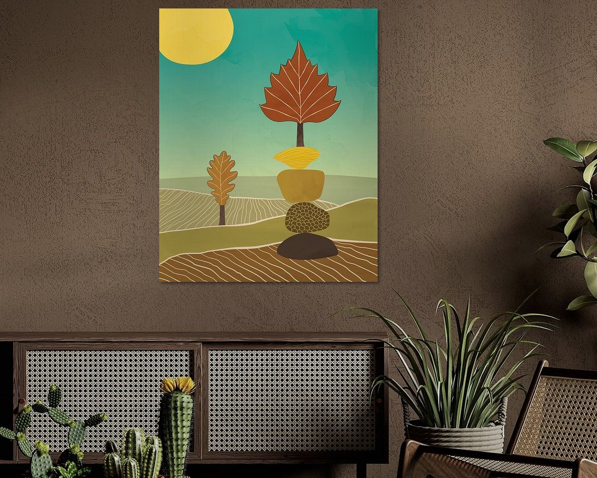 Voorbeeld van het werk in een kamer