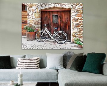 White Bicycle Pienza Tuscany by Dorothy Berry-Lound
