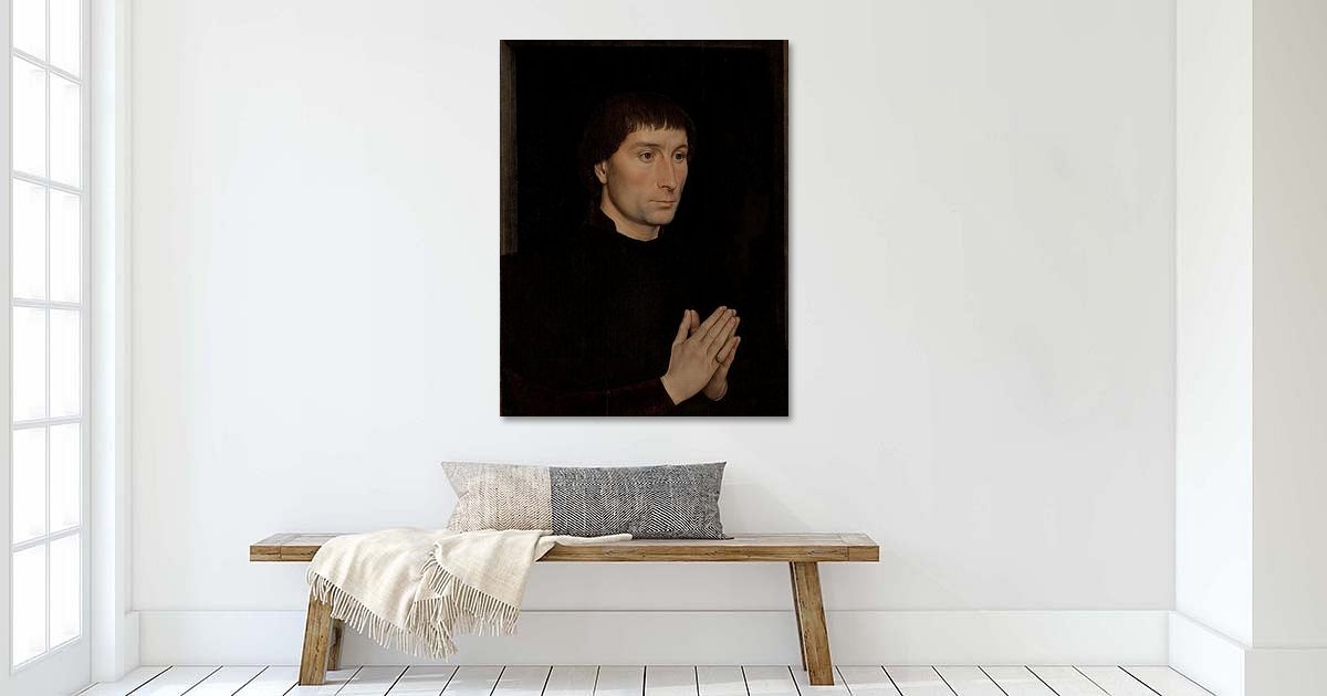 Reproduction Toile Hans Memling - Tommaso Et Maria Portinari - Cadre Bois Prêt à Accrocher - Déco Salon Ou Chambre