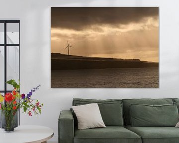 Windmill at the setting sun by Judith van Wijk