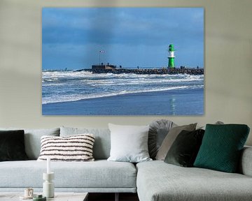 Pier aan de Oostzeekust in Warnemünde van Rico Ködder