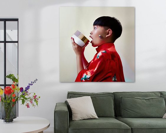 Voorbeeld van het werk in een kamer