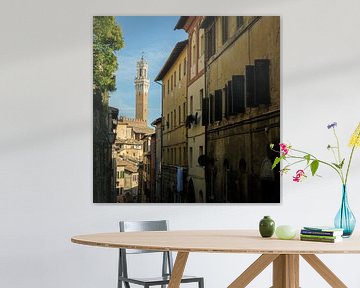 Siena - Het straatje naar Piazza Del Campo van Teun Ruijters