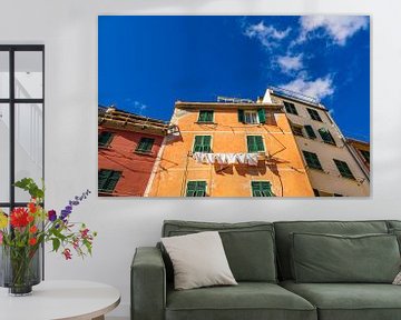 Historical buildings in Riomaggiore on the Mediterranean coast in by Rico Ködder