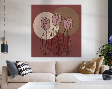 Line art - Tulpen van Gisela - Art for you